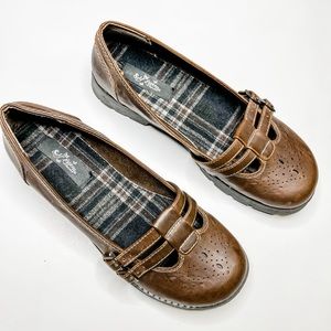 Self Esteem Footwear | Women's Mary Jane Faux Leather Brown Shoes NWOT